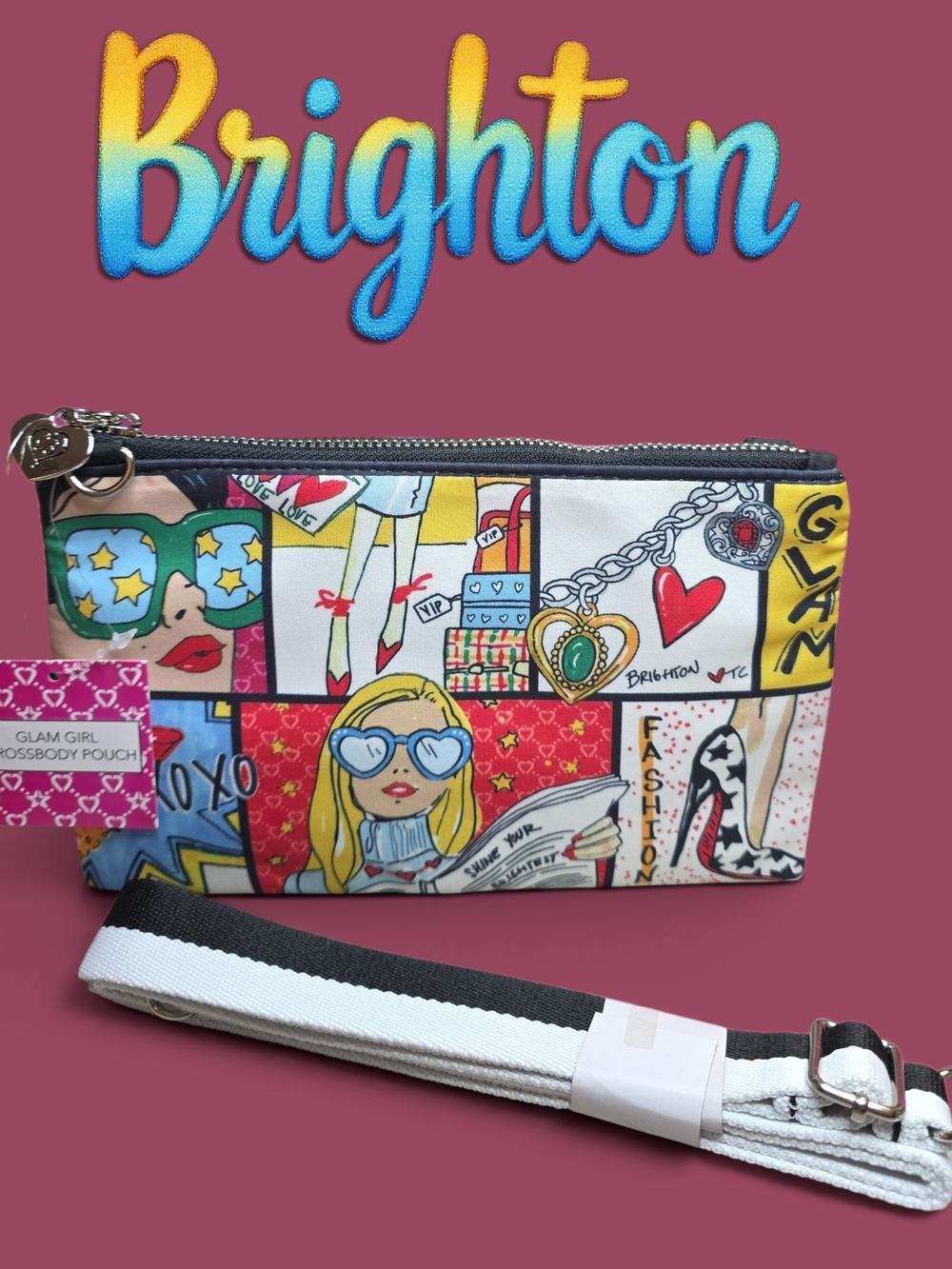 Brighton Multicolor Comic Strip Crossbody Pouch NWT Retail$100